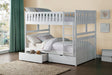 Galen White Full/Full Bunk Bed with Storage Boxes by Homelegance at Eve Furniture