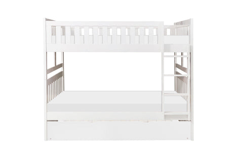 Galen White Full/Full Bunk Bed with Twin Trundle by Homelegance at Eve Furniture