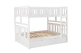 Galen White Full/Full Bunk Bed with Twin Trundle by Homelegance at Eve Furniture