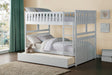 Galen White Full/Full Bunk Bed with Twin Trundle by Homelegance at Eve Furniture
