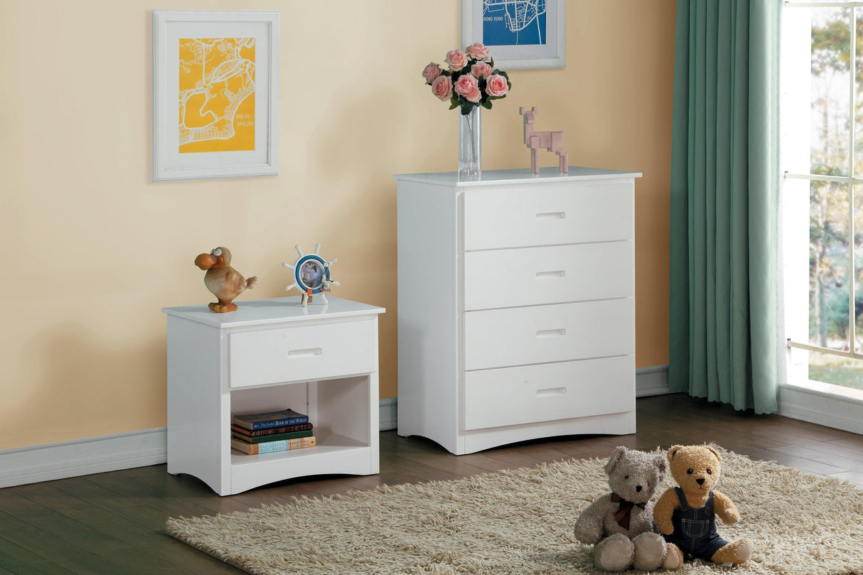 Galen White Nightstand by Homelegance at Eve Furniture