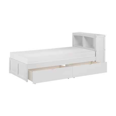 Galen White Twin Bookcase Bed with Storage Boxes by Homelegance at Eve Furniture