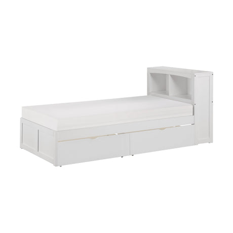 Galen White Twin Bookcase Bed with Storage Boxes by Homelegance at Eve Furniture