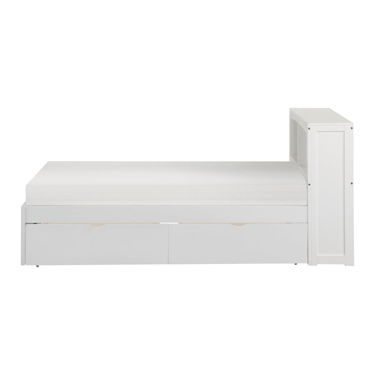 Galen White Twin Bookcase Bed with Storage Boxes by Homelegance at Eve Furniture
