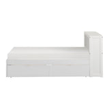 Galen White Twin Bookcase Bed with Storage Boxes by Homelegance at Eve Furniture