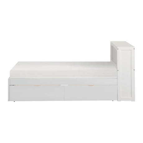 Galen White Twin Bookcase Bed with Storage Boxes by Homelegance at Eve Furniture