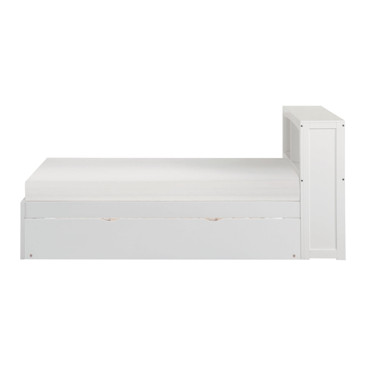 Galen White Twin Bookcase Bed with Twin Trundle by Homelegance at Eve Furniture