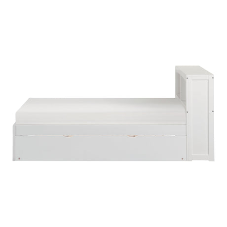 Galen White Twin Bookcase Bed with Twin Trundle by Homelegance at Eve Furniture