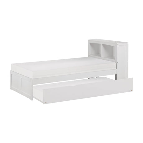 Galen White Twin Bookcase Bed with Twin Trundle by Homelegance at Eve Furniture