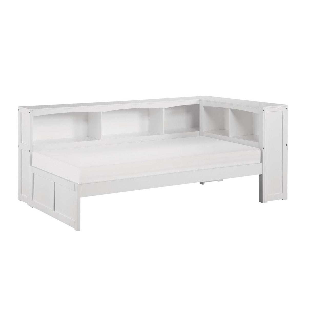 Galen White Twin Bookcase Corner Bed by Homelegance at Eve Furniture