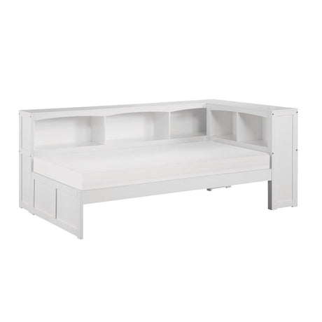 Galen White Twin Bookcase Corner Bed by Homelegance at Eve Furniture