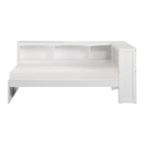 Galen White Twin Bookcase Corner Bed by Homelegance at Eve Furniture