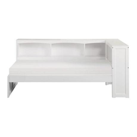 Galen White Twin Bookcase Corner Bed by Homelegance at Eve Furniture