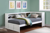 Galen White Twin Bookcase Corner Bed by Homelegance at Eve Furniture