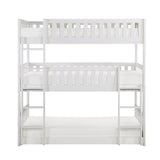 Galen White Twin Triple Bunk Bed by Homelegance at Eve Furniture