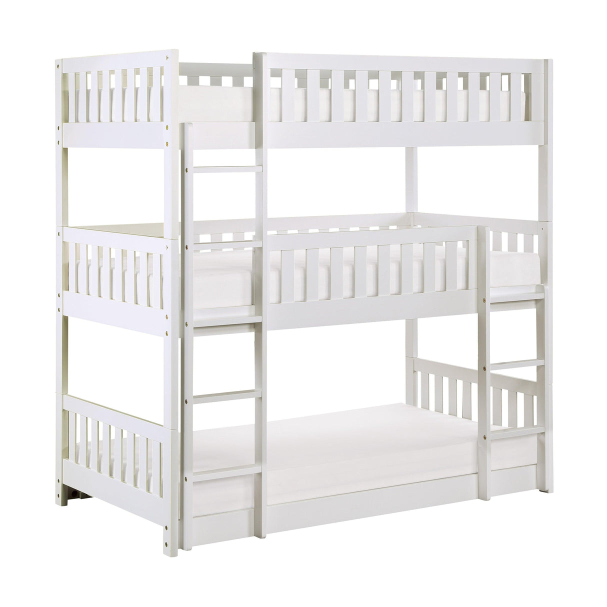 Galen White Twin Triple Bunk Bed by Homelegance at Eve Furniture