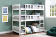 Galen White Twin Triple Bunk Bed by Homelegance at Eve Furniture