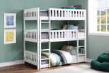 Galen White Twin Triple Bunk Bed by Homelegance at Eve Furniture