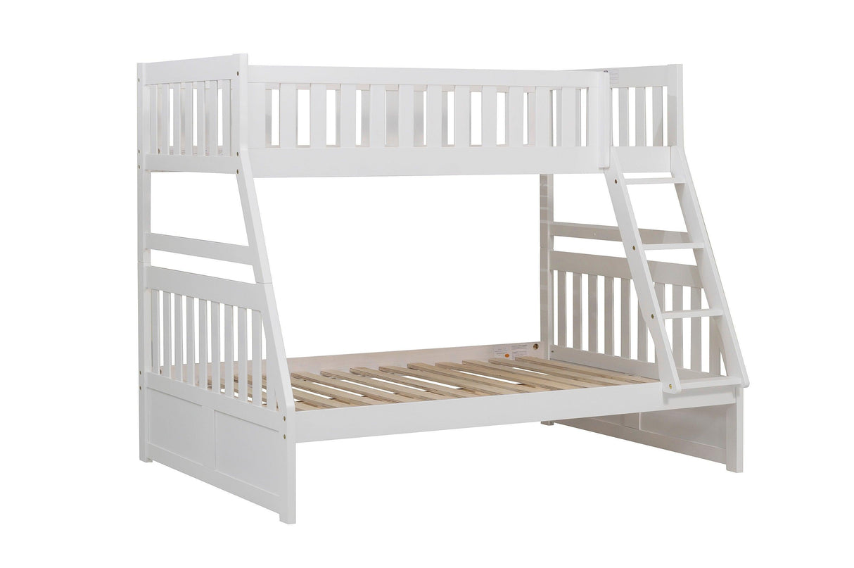 Galen White Twin/Full Bunk Bed by Homelegance at Eve Furniture