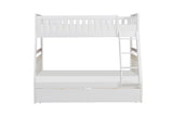 Galen White Twin/Full Bunk Bed with Storage Boxes by Homelegance at Eve Furniture