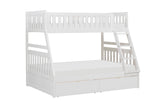Galen White Twin/Full Bunk Bed with Storage Boxes by Homelegance at Eve Furniture