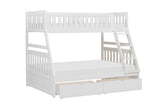 Galen White Twin/Full Bunk Bed with Storage Boxes by Homelegance at Eve Furniture