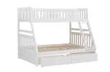 Galen White Twin/Full Bunk Bed with Storage Boxes by Homelegance at Eve Furniture