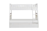 Galen White Twin/Full Bunk Bed with Twin Trundle by Homelegance at Eve Furniture