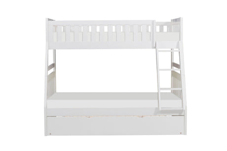 Galen White Twin/Full Bunk Bed with Twin Trundle by Homelegance at Eve Furniture