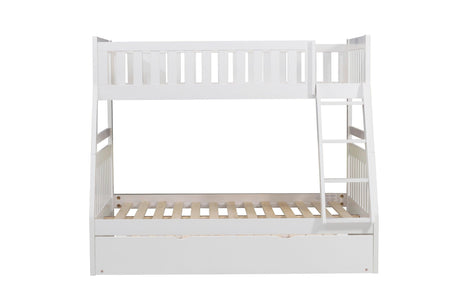 Galen White Twin/Full Bunk Bed with Twin Trundle by Homelegance at Eve Furniture