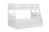 Galen White Twin/Full Bunk Bed with Twin Trundle by Homelegance at Eve Furniture