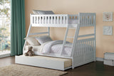 Galen White Twin/Full Bunk Bed with Twin Trundle by Homelegance at Eve Furniture