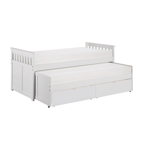 Galen White Twin/Twin Bed with Storage Boxes by Homelegance at Eve Furniture