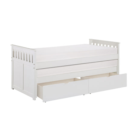 Galen White Twin/Twin Bed with Storage Boxes by Homelegance at Eve Furniture
