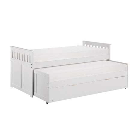 Galen White Twin/Twin Bed with Twin Trundle by Homelegance at Eve Furniture