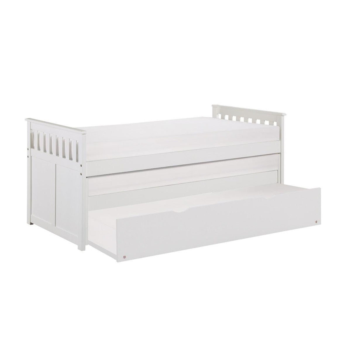 Galen White Twin/Twin Bed with Twin Trundle by Homelegance at Eve Furniture