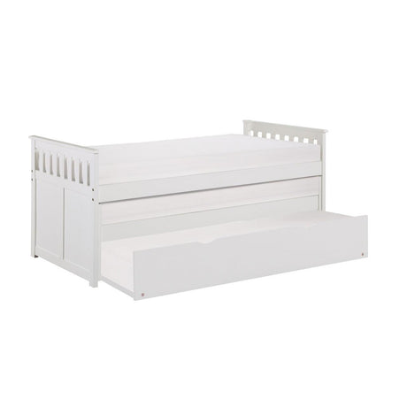 Galen White Twin/Twin Bed with Twin Trundle by Homelegance at Eve Furniture