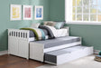 Galen White Twin/Twin Bed with Twin Trundle by Homelegance at Eve Furniture