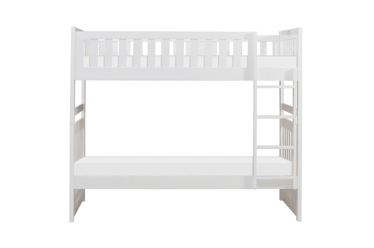 Galen White Twin/Twin Bunk Bed by Homelegance at Eve Furniture