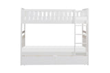 Galen White Twin/Twin Bunk Bed with Storage Boxes by Homelegance at Eve Furniture