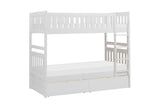 Galen White Twin/Twin Bunk Bed with Storage Boxes by Homelegance at Eve Furniture