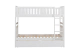 Galen White Twin/Twin Bunk Bed with Storage Boxes by Homelegance at Eve Furniture