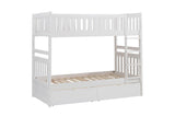 Galen White Twin/Twin Bunk Bed with Storage Boxes by Homelegance at Eve Furniture