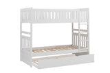 Galen White Twin/Twin Bunk Bed with Twin Trundle by Homelegance at Eve Furniture