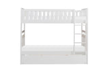 Galen White Twin/Twin Bunk Bed with Twin Trundle by Homelegance at Eve Furniture