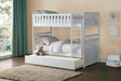 Galen White Twin/Twin Bunk Bed with Twin Trundle by Homelegance at Eve Furniture