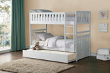 Galen White Twin/Twin Bunk Bed with Twin Trundle by Homelegance at Eve Furniture