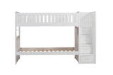 Galen White Twin/Twin Step Bunk Bed by Homelegance at Eve Furniture