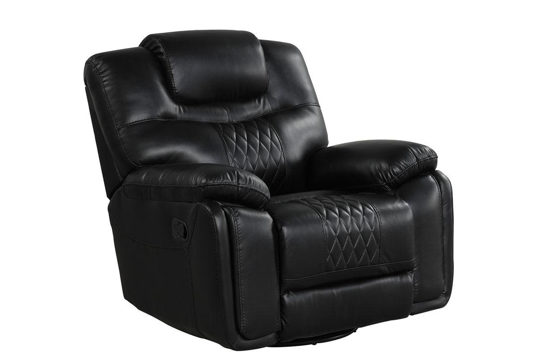 Galveston Black Leather Gel Reclining Living Room Set by Happy Homes at Eve Furniture