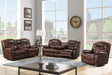 Galveston Brown Leather Reclining Living Room Set by Happy Homes at Eve Furniture